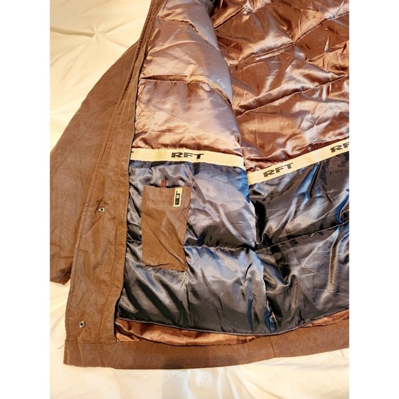 MEN RFT RAINFOREST LINED BROWN OUTDOOR LARGE ALL WEATHER JACKET COAT WARM - Picture 5 of 10